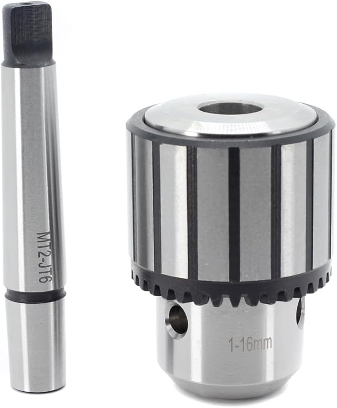 Drill Chuck JESTUOUS JT6 Key Type 5/8 Inch(1-16mm) with MT2 Morse Taper Arbor Heavy Duty Chucks