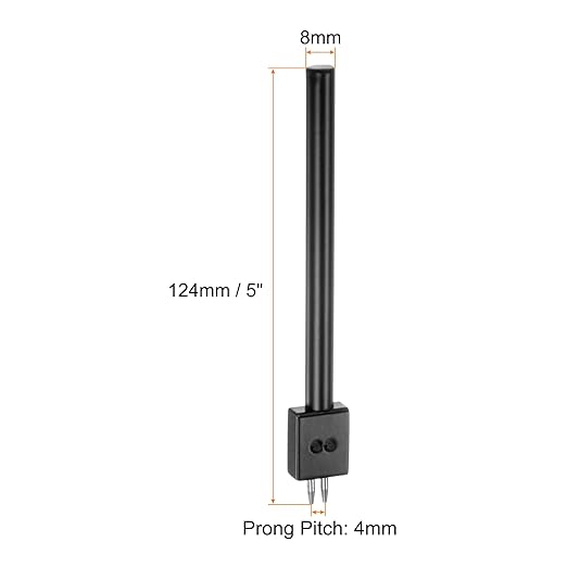 uxcell 2 Prong Leather Prong Punch Tool 4mm Steel Prong Row Round Hole Stitching Chisel for Leather Craft