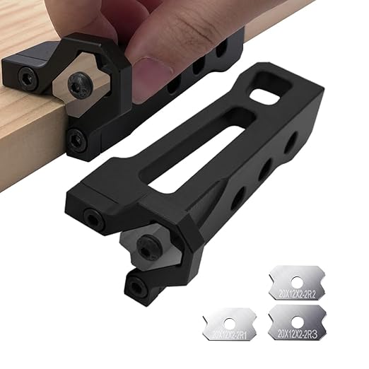 Woodworking Veneer Edge Trimmer and R1+R2+R3 Blades of Set, Chamfer Plane, Edge Banding Cutter, Manual Planer Blade, Burr Scraper for Board & Wood Surfaces (Edge Trimmer +R1+R2+R3)