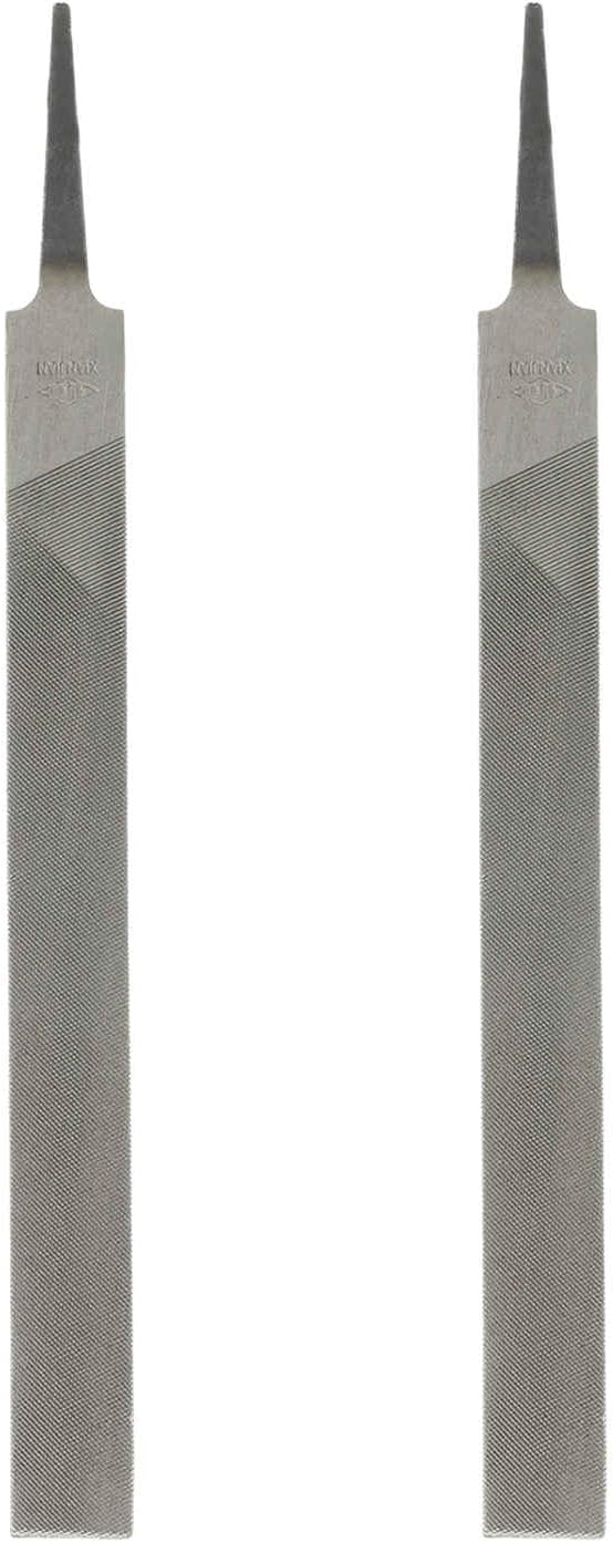 HARFINGTON 2pcs Flat Medium Cut File 8" Double Cut Teeth High Carbon Steel Hand Rasp File without Handle for Metal Wood Deburring Removing