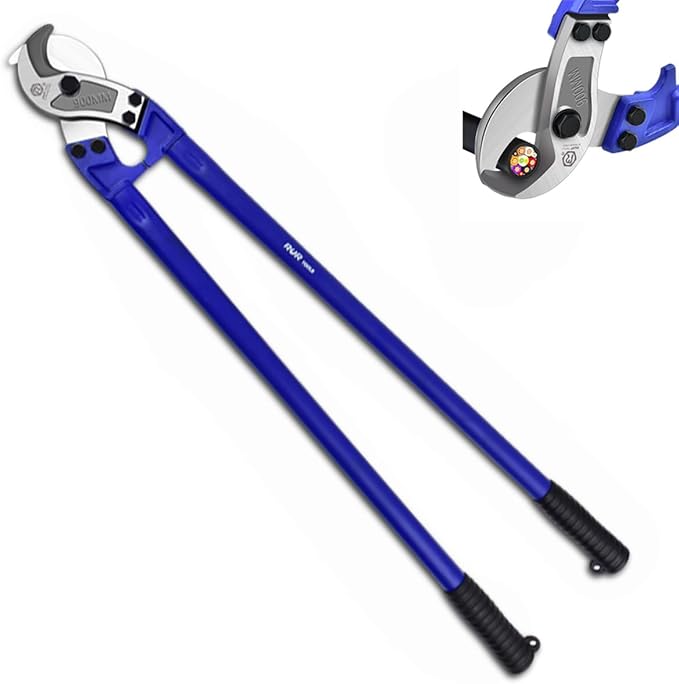 ZrgGea Cable Cutters 36 inch, Industrial-Grade Heavy-Duty Cable Cutter, Forged from T8 Alloy Steel, HRC56, Sharp Cutting. Suitable for Cutting Copper and Aluminum Core Cables, Blue