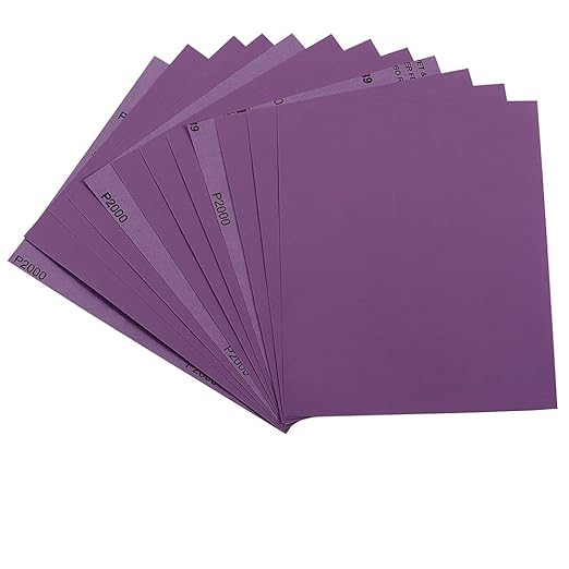 Sandpaper 2000 Grit, Wet Dry Sanding Sheets 9 x 11 Inch, Advanced White Fused Alumina Abrasive Sander Paper for Wood Furniture Finishing, Metal Sanding, Automotive Polishing,12-Sheets