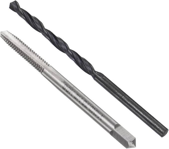 uxcell Metric Tap and Drill Bit Set, M4 x 0.75 Thread Tap & 3.2mm Black Oxide Twist Drill Bit, Straight Flute Tap Tapping Threading Repair Tool Kit