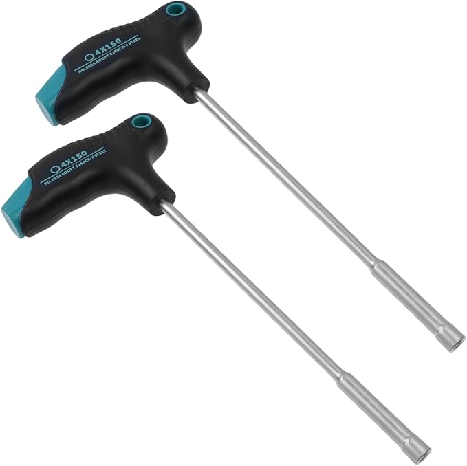 Antrader 4mm T-Handle Hex Nut Driver, Chrome Vanadium Steel Socket Wrench Screwdriver, Magnetic Tip Tightening and Loosening Tool with 5.9-Inch Shaft