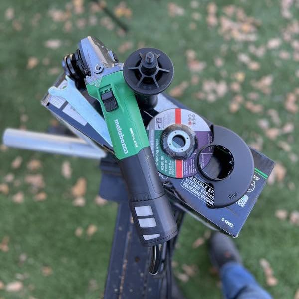 Metabo HPT Angle Grinder | 4-1/2-Inch | 12 Amp | AC Brushless Motor | Variable Speed | 3-Position Side Handle | G12VE2