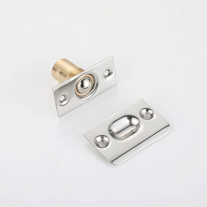 JQK Closet Ball Catch Door Hardware, Stainless Steel Catch Adjustable with Strike Plate, Chrome Finish 4 Pack, HBC100-CH-P4