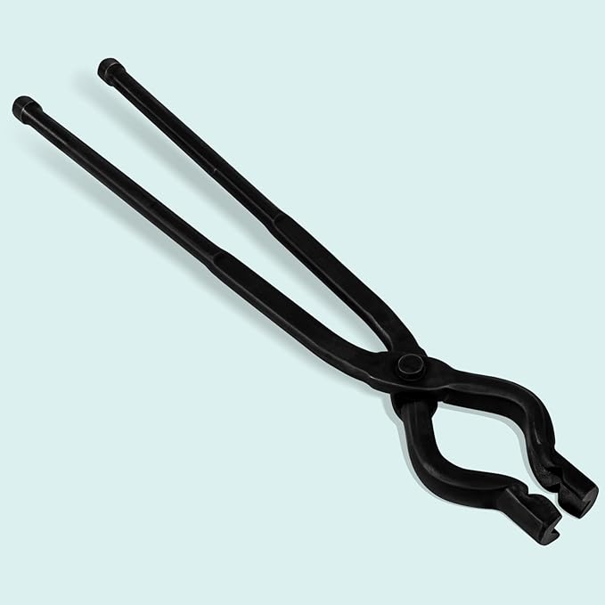 17 Inch V-Bit Bolt Blacksmith Tongs, Wolf Jaw Tongs Assembled Knife Making Blacksmith Bladesmith Anvil Forge Tongs