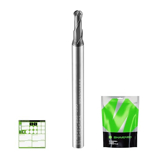 Carbide Ball Nose End Mill 2 Flute 4mm SHK. 3mm Cutting Dia. 3D Carving, High-Speed and Deep Cutting, AlCrN Coated, Apply for Alloy Steel, Stainless Steel and Various Cast Iron.