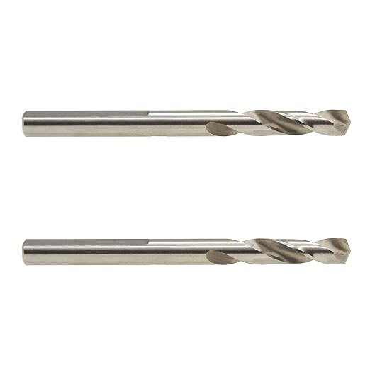 MaxTool 2PCs 1/4" x 3-1/16" Overall Length HSS Pilot Drill BITS STUB Drills Short for holesaw arbors up to 1.5" Cut-Depth; BA02W06R1030P2