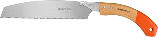 JORGENSEN Japanese Pull Saw Kataba, 10-3/8 Inch with Curved Handle, Premium SK5 Blade, 14 TPI Teeth, Woodworking Hand Saw for Hardwood & Softwood, Wood Trim