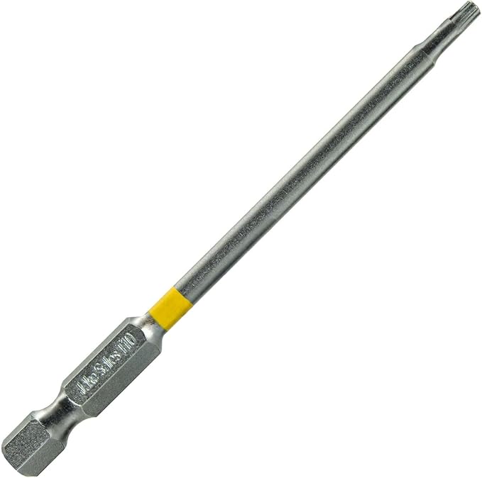T10 x 3-1/2" Color-Coded Torx/Star Driver Bit with Quick-Change Shank - Precision Fit for T-10 Screws and Fasteners, 10-Pack