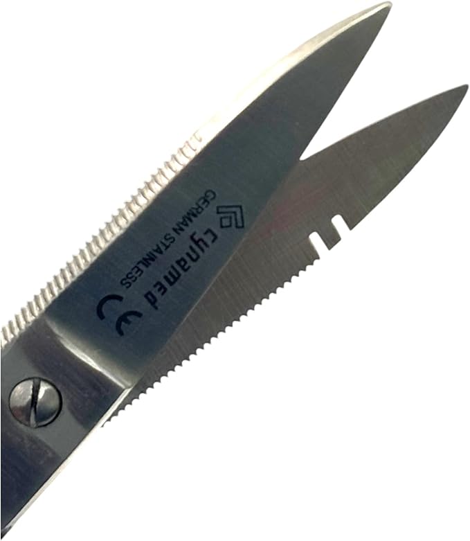 Electrical Wire Cutting and Stripping Scissors 5.25" Length | Electrician Electrical Repair Scissors | German Stainless Steel (Set of 2 - Black + Blue)
