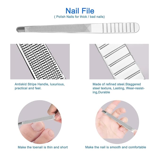 Professional Cuticle Nippers Set, Stainless Steel Manicure Kit - Cuticle Nipper, Cuticle Pusher & Cutter, Triangle Nail Polish Remove Tool & Cuticle Trimmer, Nail File, Nail Lifter, Home & Salon