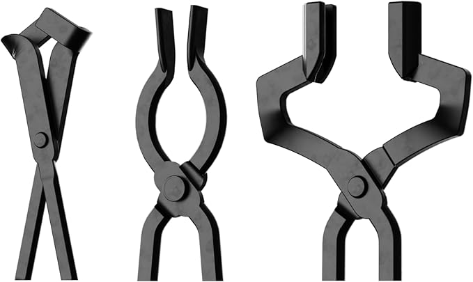 6PCS Blacksmith Tools with Blacksmith Tongs and Blacksmith Hammer,V-Bit, V-Bit Bolt, V-Bit,Scrollings,Square Jaw, and Bladeand Assembled Blacksmithing Tongs for Forging Tools and Equipment