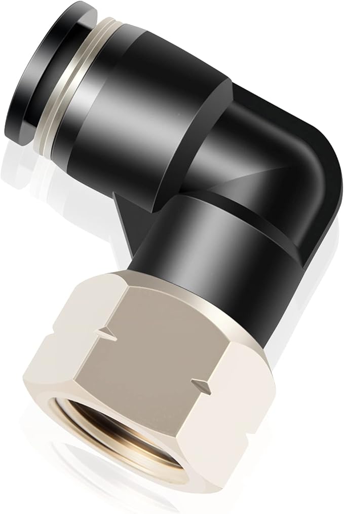 TAILONZ PNEUMATIC Female Elbow 1/4 Inch Tube OD x 3/8 Inch NPT Thread 90 Push to Connect Fittings PLF-1/4-N3 (Pack of 10)