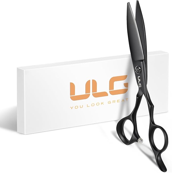 ULG Hair Cutting Scissors ??Professional Stainless Steel with Teflon Coating, Ergonomic Offset Handle, Precision Blade for Layers & Detail, Ideal for Barbers Willow Leaf Shears