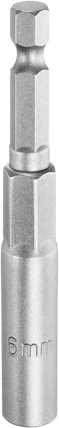 HARFINGTON Nut Driver Drill Bit 6mm Metric Socket 1/4" Hex Shank 3.15" (80mm) Long 6-Point Sockets Quick Change CR-V Steel Bolt Setters for Power Drill Drivers