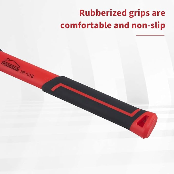 Rubber Mallet, HOUSERAN Rubber Mallet Hammer with Hook, 20 oz Rubber Hammer with Solid Rubber Head & Non-Slip Soft Grip, Mallet Hammer for Woodworking, Flooring, DIY Projects and Soft Blow Tasks