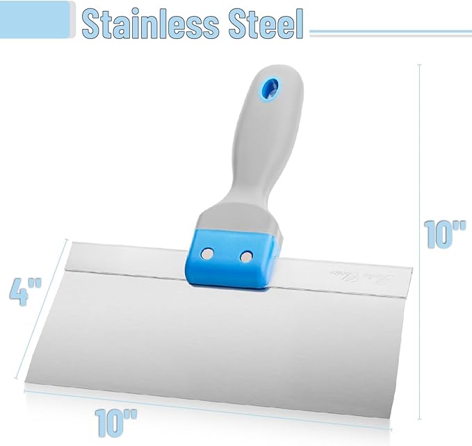 Bates- Taping Knife, 10 Inch, Stainless Steel Drywall Taping Knife