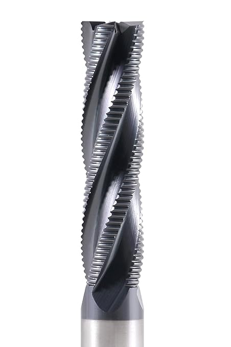 Accusize Industrial Tools 1/2'' Fine Tooth M42 8% Cobalt Tialn Roughing End Mill, 1/2'' Shk Dia, 2'' Flute Length, 4'' Oal, 4 Flute, 1104-0120