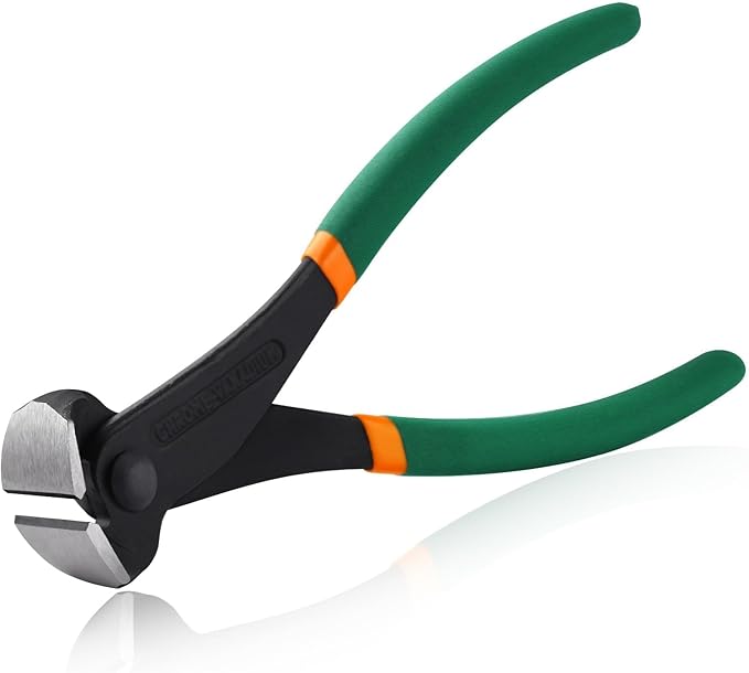 SPEEDWOX 7 Inch End Cutting Pliers, Nail Puller, Wire Cutter, Green & Orange, Limited Warranty