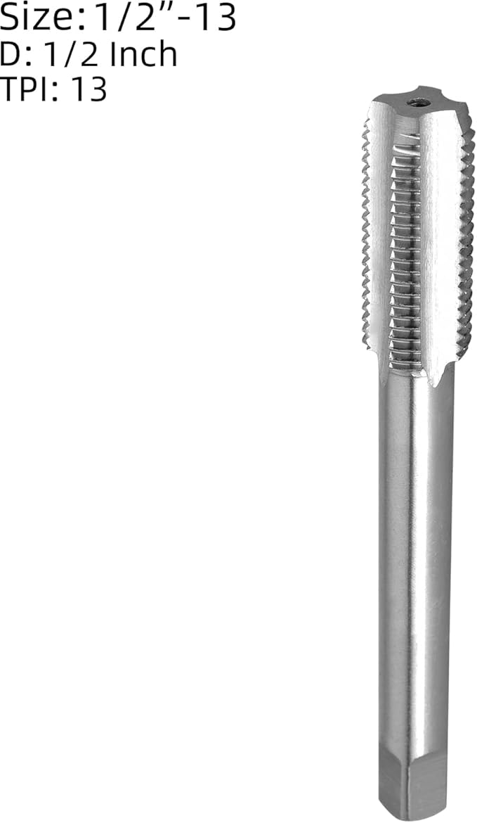 Burkit 1/2"-13 UNC Tap and Die Set, 1/2 x 13 UNC Machine Thread Tap and Round Die Right Hand