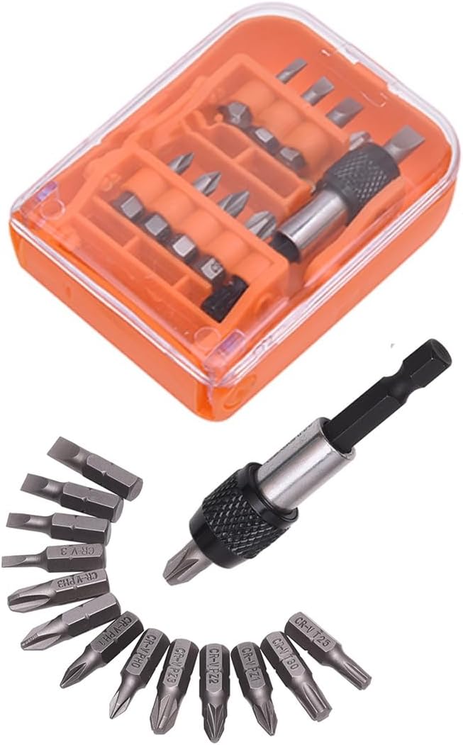 Edward Tools 18 Pc Screwdriver Bits Set With Magnetic Drive Guide - Magnetic Quick Release Screwdriver Bit Holder - Case - Bits For Cordless Drills Impact Driver - Phillips, Slotted, Star, Pozi