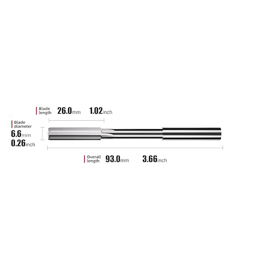 6.6mm Chucking Reamer,H7 HSS Straight Flutes Lathe Machine ReamerRound Shank Milling Cutting Tool,1 pcs DRINYOUNG(6.6mm)