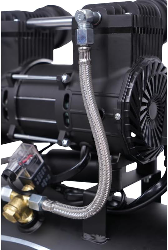 MZB 6.4 Gallon Ultra Quiet Air Compressor 110V/60Hz Steel Tanks Oil-Free 78dB Noise Level Air Compressor with Wheels for Spray Painting, Auto Repair, Carpentry Decoration