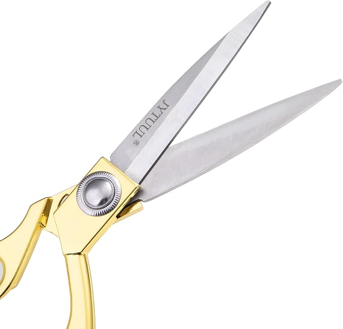 Professional Heavy Duty Tailor Scissors, Sharp Stainless Steel 8" Gold Dressmaker Shears Multipurpose Fabric Scissors Sewing Dressmaking Craft Scissors for Office and Home