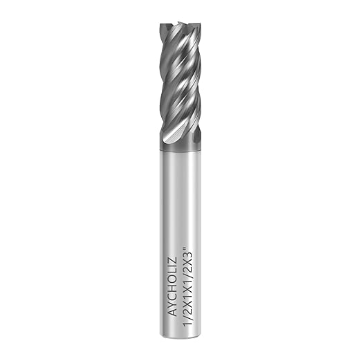Carbide End Mills 1/2??4 Flute Square Nose CNC Milling Bits, Carbide Rod from GESAC, for TC4/18 Titanium Alloy, 1.4848/1.4837 Steel, Stainless Steel, High Temperature Alloy