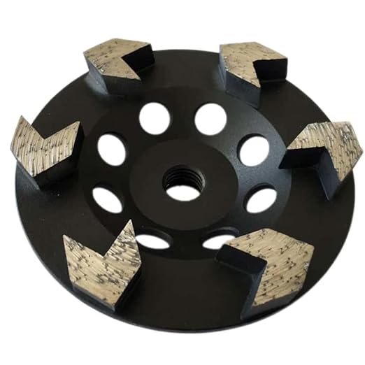 5" High Performance Diamond Grinding Wheels for Concrete, Paint, Epoxy, Mastic, Coating Removal, #30/40 Grit, 6 Arrow Segments, 5/8"-11 Arbor