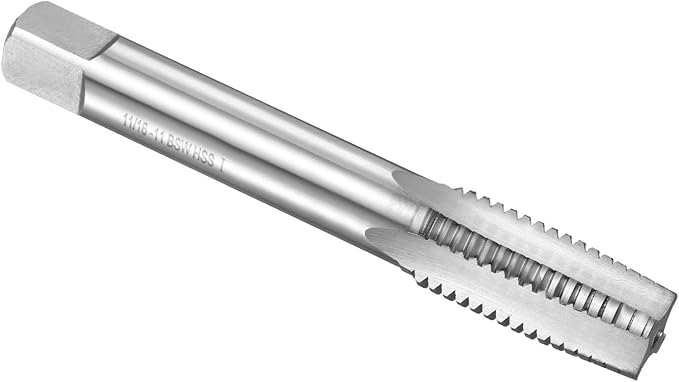 uxcell Hand Taper Tap 11/16"-11 BSW Thread Taper Style Taps Straight Flute Screw Tapping Threading Tool High Speed Steel HSS6542