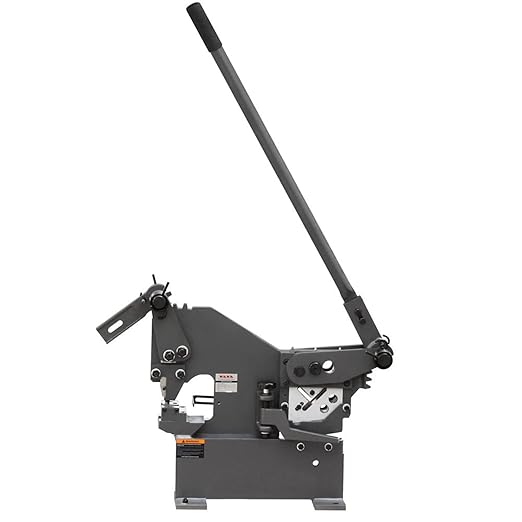 KAKA INDUSTRIAL Manual Ironworker, 0.31" Punch and Shear Machine, Cuts 0.87" Round Steel, 3.54" Flat Bar, 2.36" Angle Iron, Metal Fabrication Machine for Plates/Bars/Sections PBS-9