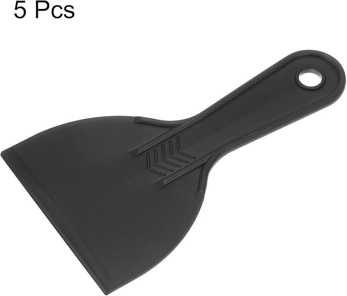 HARFINGTON 5pcs Putty Scraper 4" Width 6mm Thin Flexible Plastic Putty Knives for Taping Drywall Spreading Painting Wall Scratching