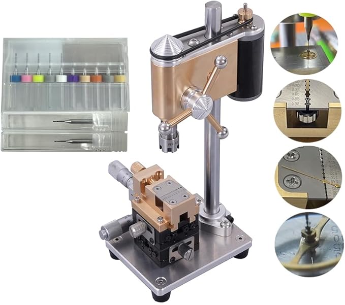 Multifunction Precision Variable Speed Benchtop Drill Press, Mini Drill Press with Slide for Watch Repair and Jewelry Making Crafts Tool Portable Bench Drilling Machine for Metal Wooden Making