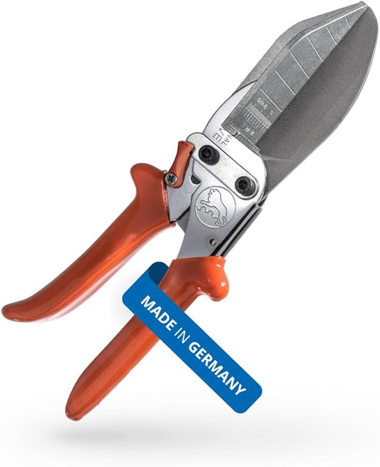 Original L횜WE Professional 3.306/H횥 Shears with Lever Transmission 90 Degree Stops and Extra Long Blade for Precise Cutting on Hard and Flat Plastic, PVC, Wood Metal