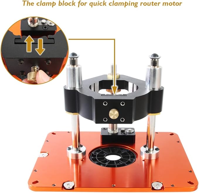 O'SKOOL Router Lift Systems for 3-1/2" Diameter Motors, 9-1/4'' x 11-3/4'' Plate 5-Piece Insert Ring Kit, RTS05