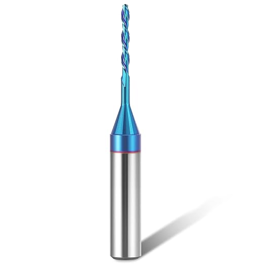 HQMaster Spiral Router Bit Downcut 1/4 Inch Shank Solid Carbide CNC Router Bit with Nano Blue Coating CNC Bits End Mill for Woodwork Mortise Slot Trim