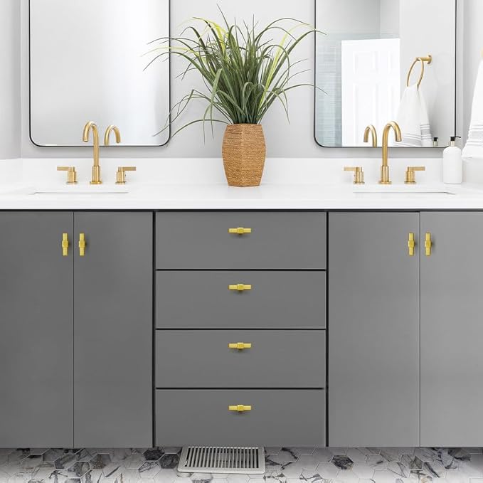 3 Pack Gold Cabinet Handles - 2" Overall Length Cabinet Pulls Drawer Pulls Cabinet Hardware Kitchen Handles for Cabinets