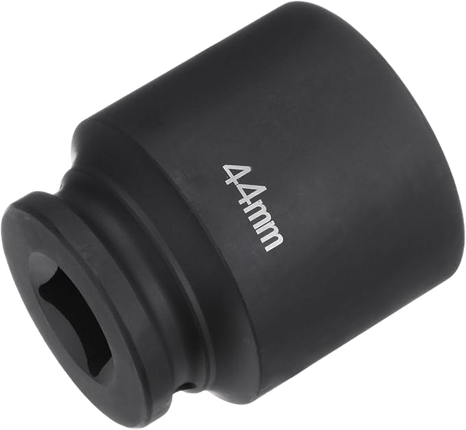 HARFINGTON 6-Point Impact Socket 3/4" Drive 44mm Metric 40Cr Alloy Steel Spindle Axle Nut Impact Socket