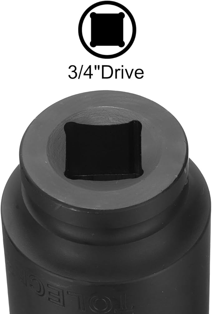 uxcell 3/4-Inch Drive 40mm 6-Point Deep Impact Socket, CR-MO Steel 78mm Length, Metric Sizes