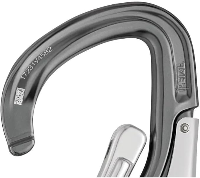 Petzl, Connector Eashook Open Black, Connector with gated Connection Point for Double Lanyard and Work Positioning Lanyard
