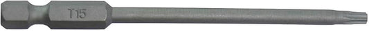 T15 x 3-1/2" Torx/Star Driver Bit - Quick Change Shank Bit for Screws and Fasteners (50)