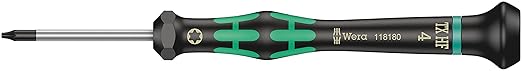Wera 05118180001 Kraftform Micro 2067 Torx HF Electronics Precision Screwdriver, TX4 Head, 40mm Blade Length