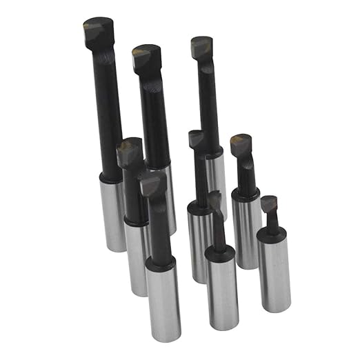 WFLNHB 2 Inch Boring Head R8 Shank 9pcs 1/2 Inch Carbide Boring Bar Set milling Machine Boring Head Set
