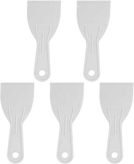 HARFINGTON 5pcs Putty Scraper 3" Width 1.7mm Thin Flexible Plastic Putty Knives for Taping Drywall Spreading Painting Wall Scratching Gray