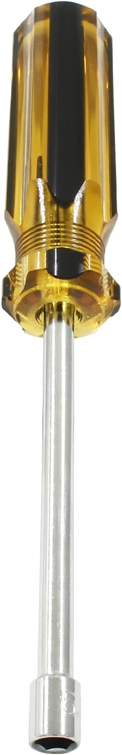 Biaungdo 5.5mm Socket Wrench Screwdriver, Hex Socket Wrench High-Carbon Steel Hexagon Nut Driver Non-Magnetic Tip Hex Nut Screwdriver Hand Tool for Repairs(Plastic Handle)