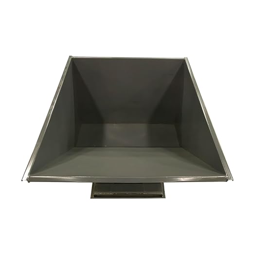 Heavy Duty Self-Dumping Hopper, 2 cu yd Tall, 6000 lb Capacity, 70.331"x60"x47.31", Gray