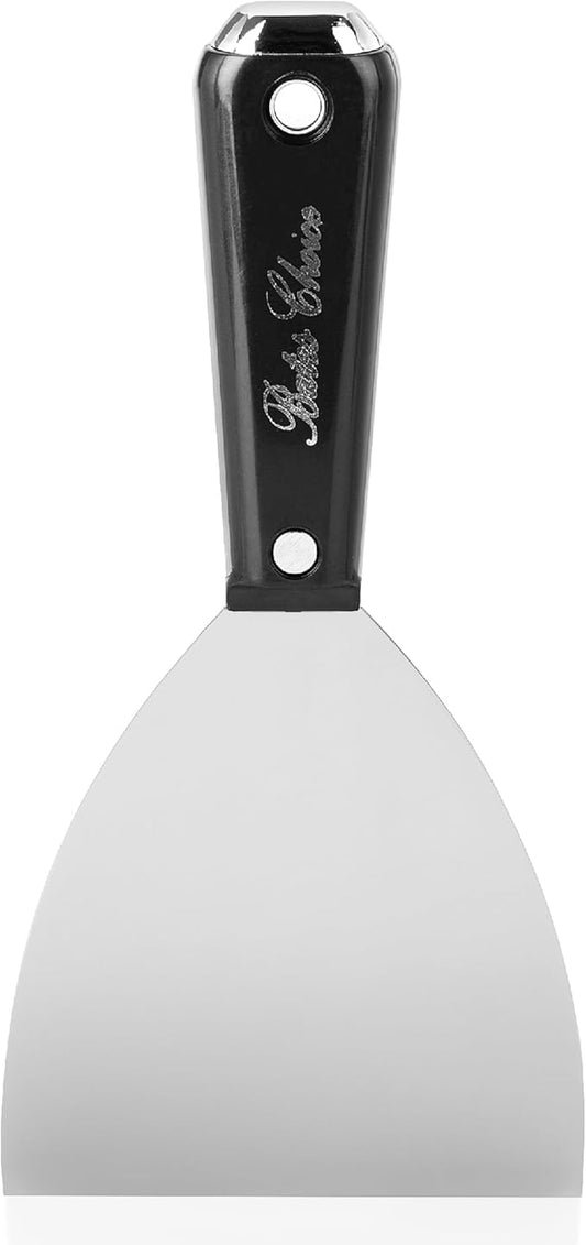 Bates 4-Inch Carbon Steel Putty Knife - Flexible Metal Scraper for Drywall, Spackle, and Paint - Wall Scraper Tool